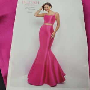 Blush Exclusive hot pink 2 piece prom homecoming trumpet mermaid dress 6